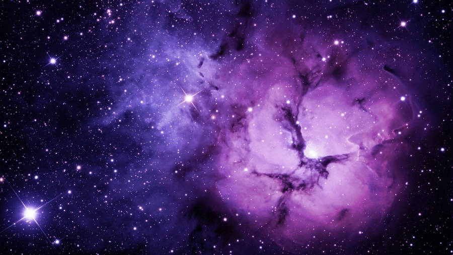 Black And Purple Starry Sky Wallpaper