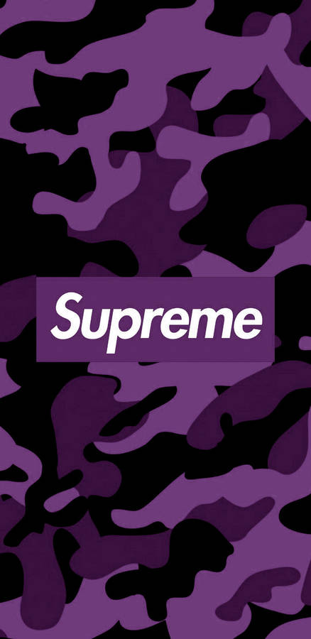 Black And Purple Supreme Camo Pattern Wallpaper