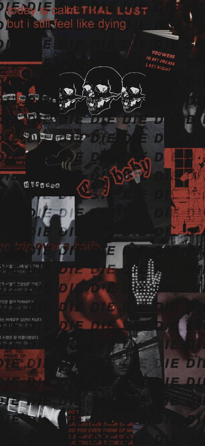 Black And Red Collage Grunge Pfp Wallpaper