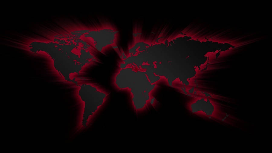 Black And Red World Map Wallpaper