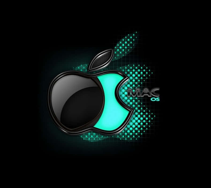 Black And Teal Cool Mac Logo Wallpaper