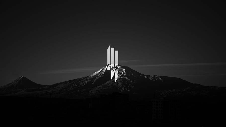 Black And White Aesthetic Mountain Pillars Wallpaper