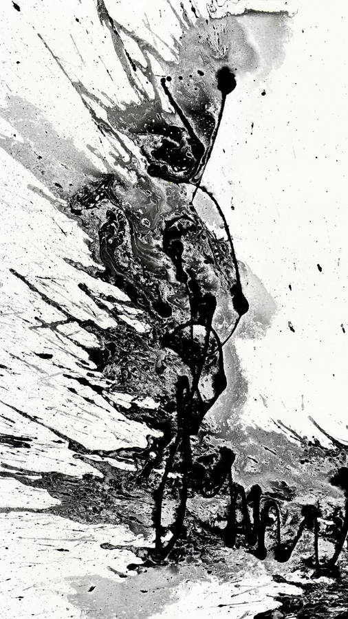 Black And White Art Splashes Wallpaper