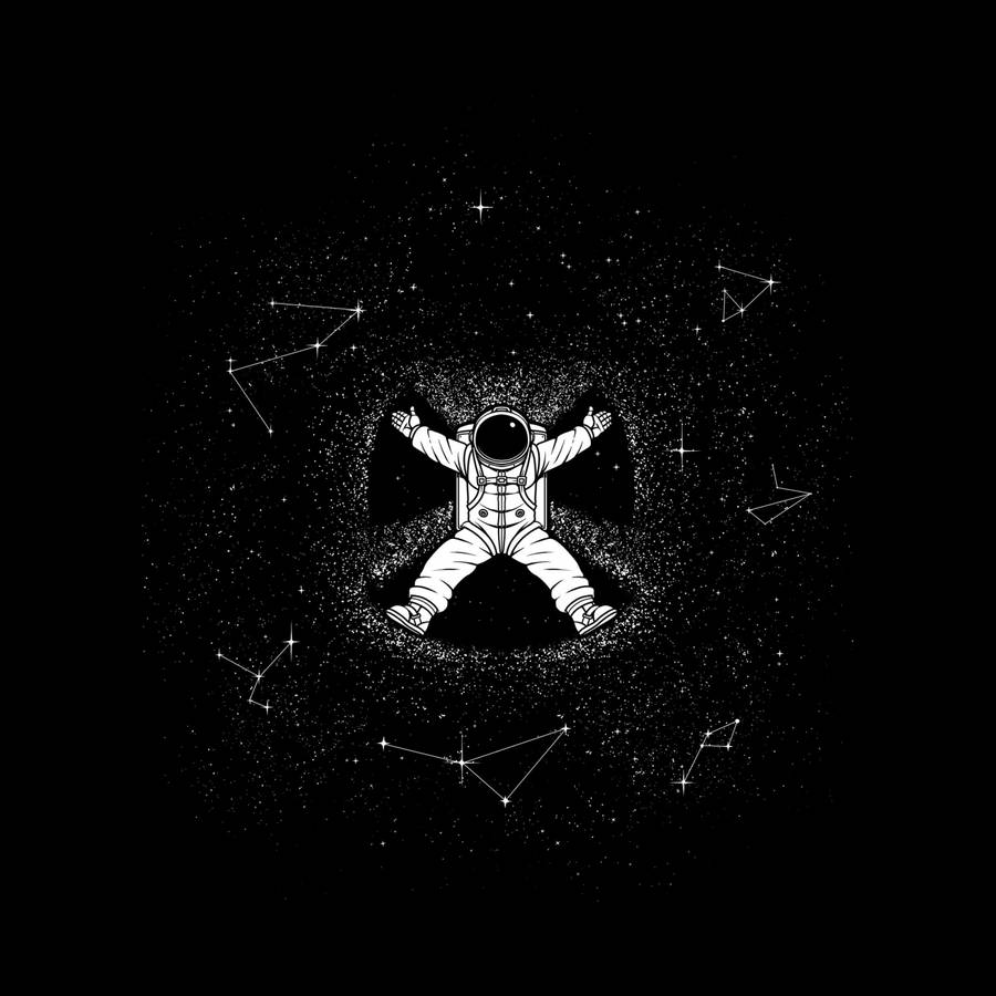 Black And White Astronaut Star Constellation Art Wallpaper