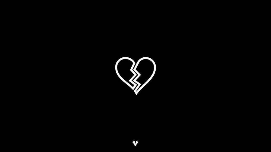 Black And White Broken Heart Wallpaper