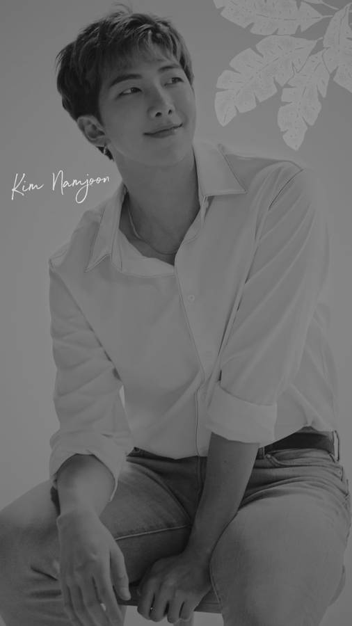 Black And White Bts Rm Cute Wallpaper