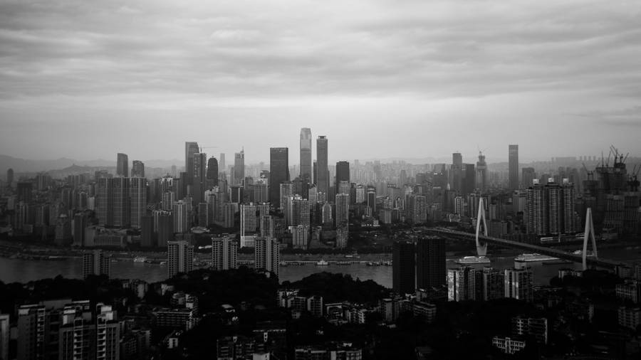 Black And White Chongqing China Wallpaper