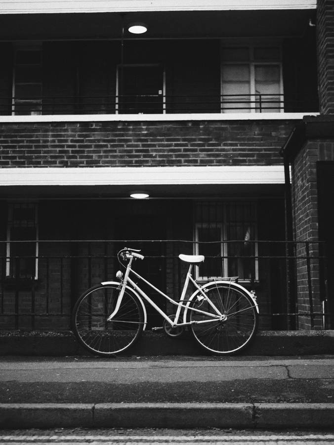 Black And White City Bike Wallpaper