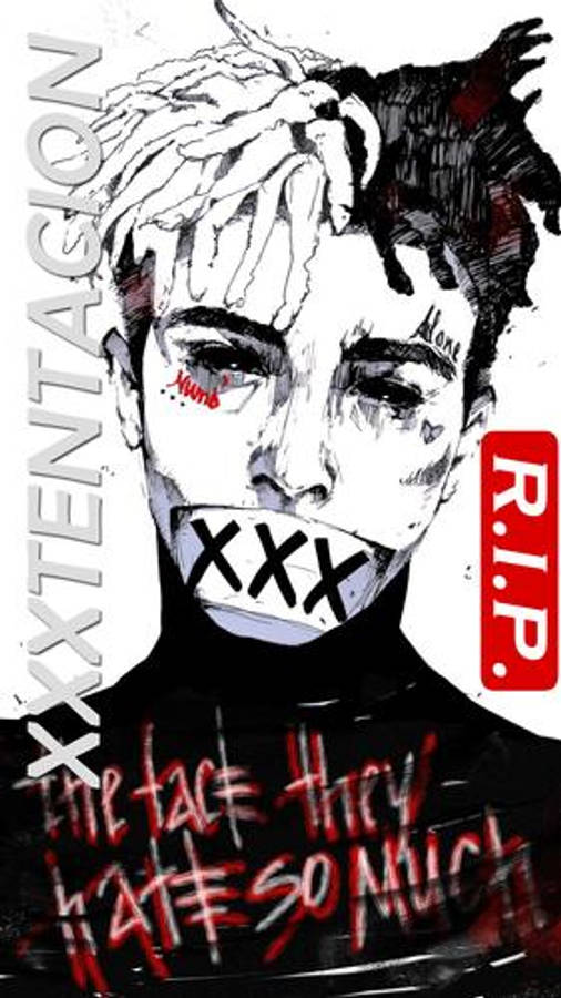 Black And White Digital Art Of Cool Xxxtentacion Wallpaper