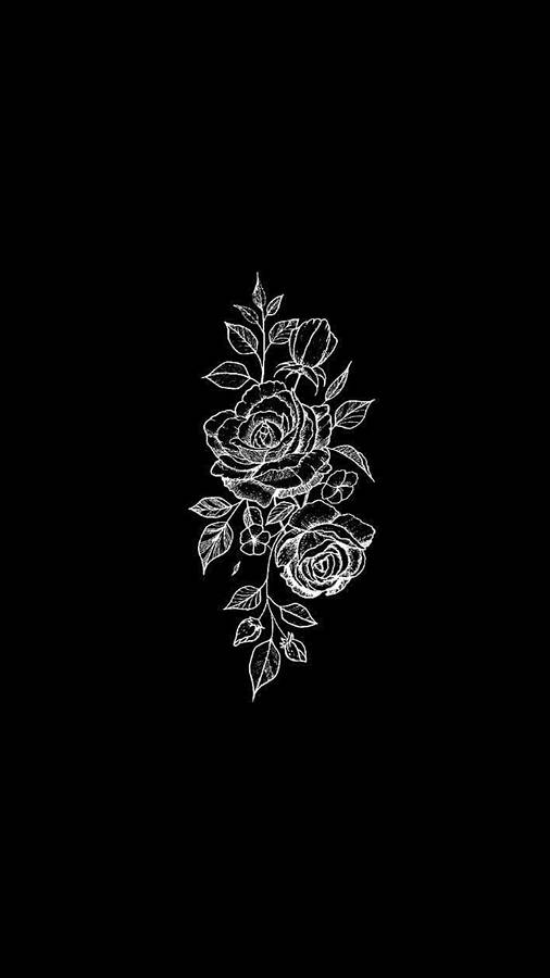 Black And White Flower Many Roses Art Wallpaper