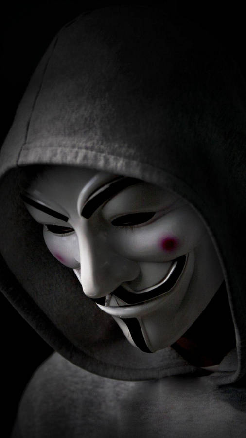 Black And White Hacker Face 3d Wallpaper