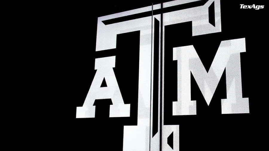 Black And White Image Of The Texas Am Logo Wallpaper