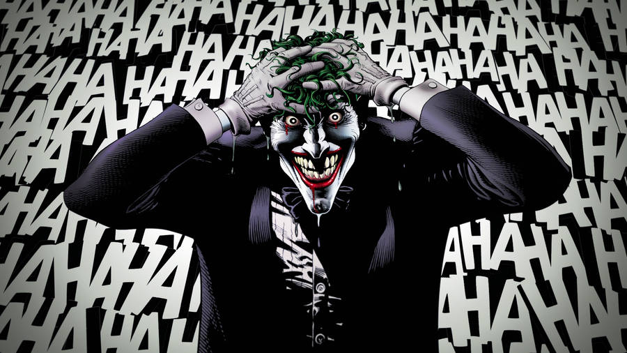 Black And White Joker Crazy Laugh Wallpaper