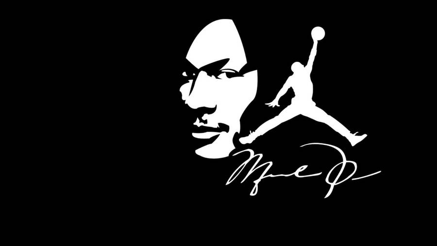 Black And White Jordan Logo Art Wallpaper