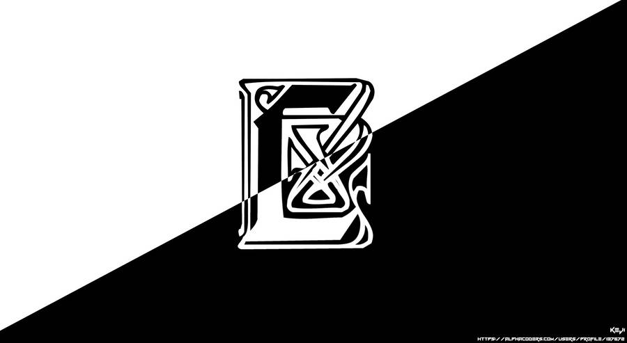 Black And White L Lawliet Logo Wallpaper