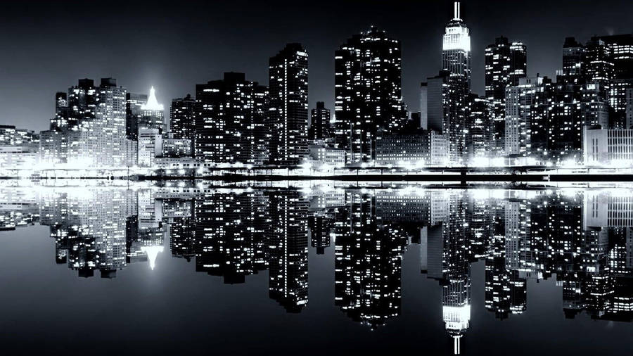 Black And White New York Skyline Photography Wallpaper