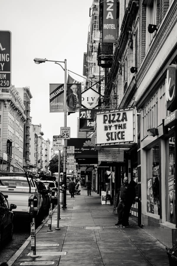 Black And White Photography City Signs Wallpaper