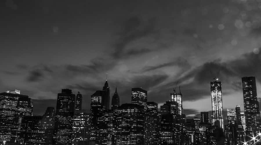 Black And White Sky With Dark City 4k Wallpaper