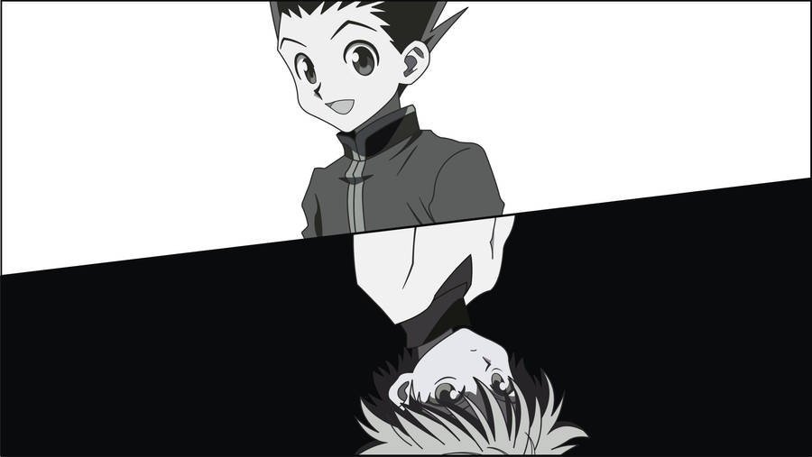 Black And White Split Gon And Killua Wallpaper