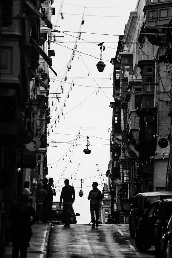 Black And White Street Malta Wallpaper