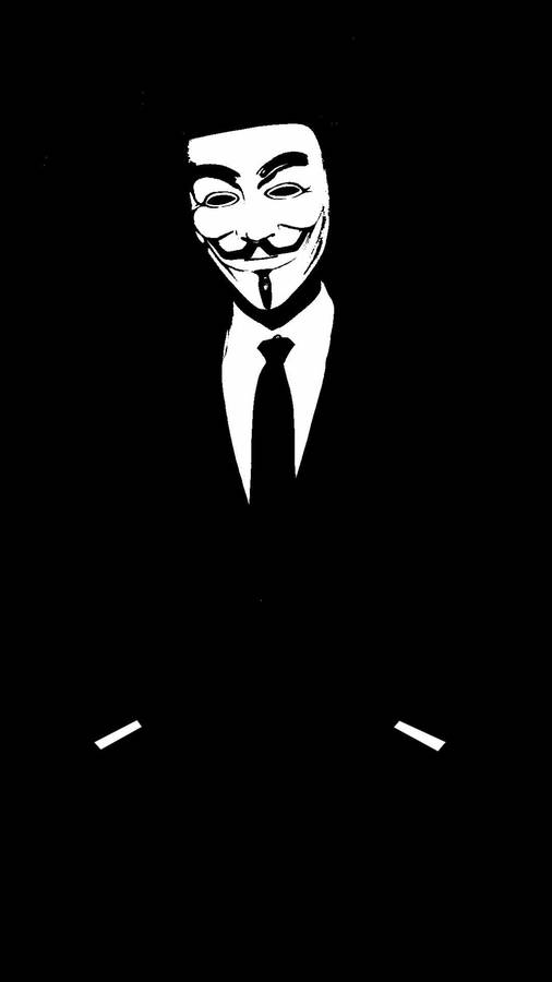 Black And White Suit Anonymous Wallpaper