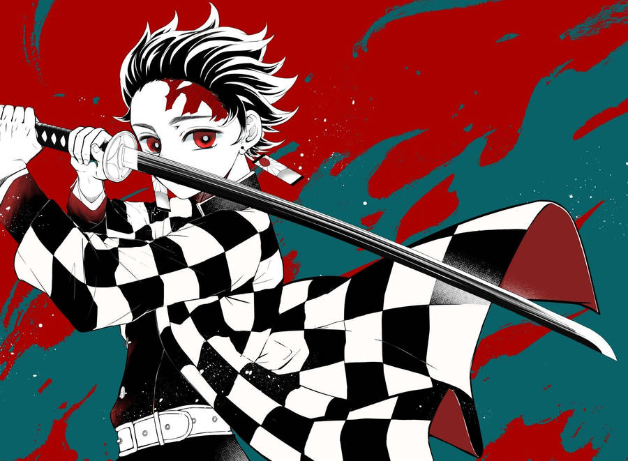 Black And White Tanjiro Kamado Wallpaper