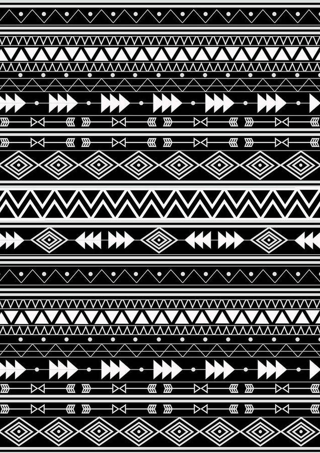 Black And White Tribal Pattern Wallpaper