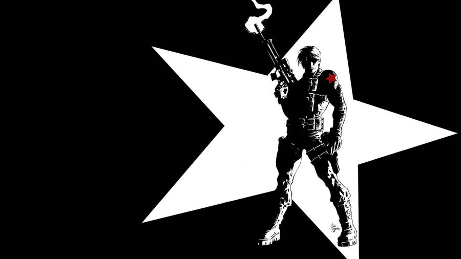 Black And White Winter Soldier Wallpaper