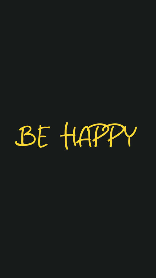 Black And Yellow Be Happy Wallpaper