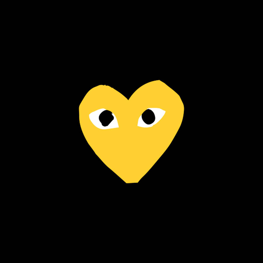 Black And Yellow Heart Cdg Wallpaper