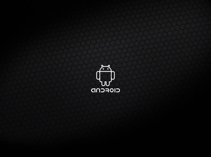 Black Android Logo With Hexagon Pattern Wallpaper