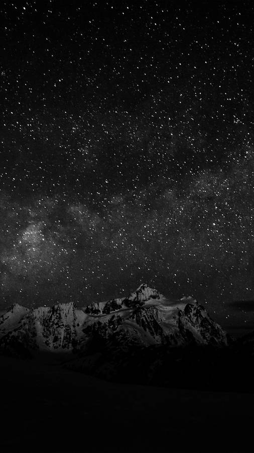 Black Android Stars And Mountain Wallpaper