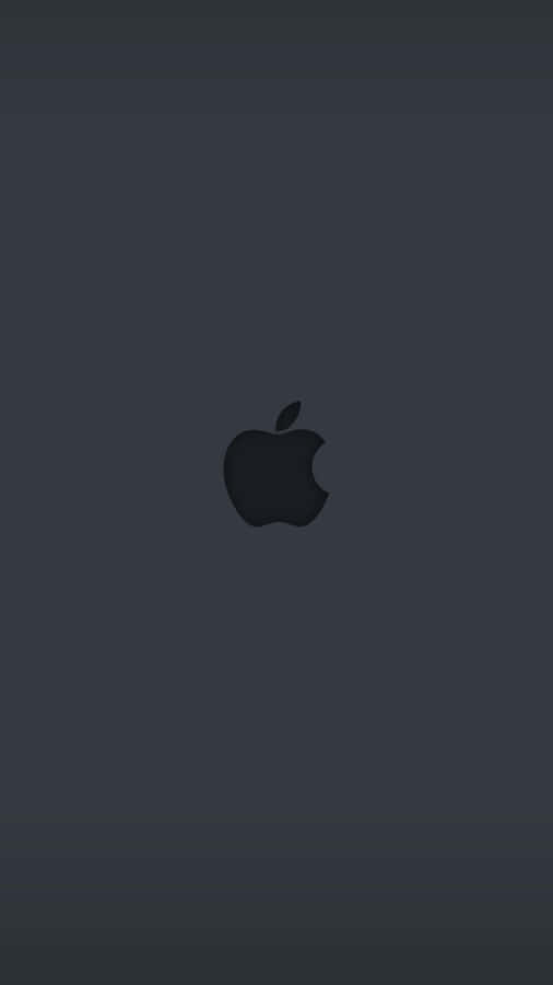 Black Apple Logo In Simple Gray Wallpaper