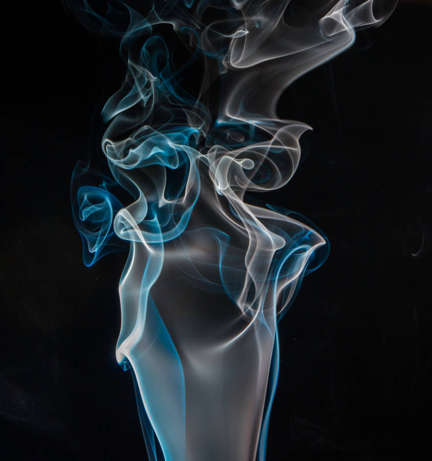 Black Background Blue White Smoke Wallpaper