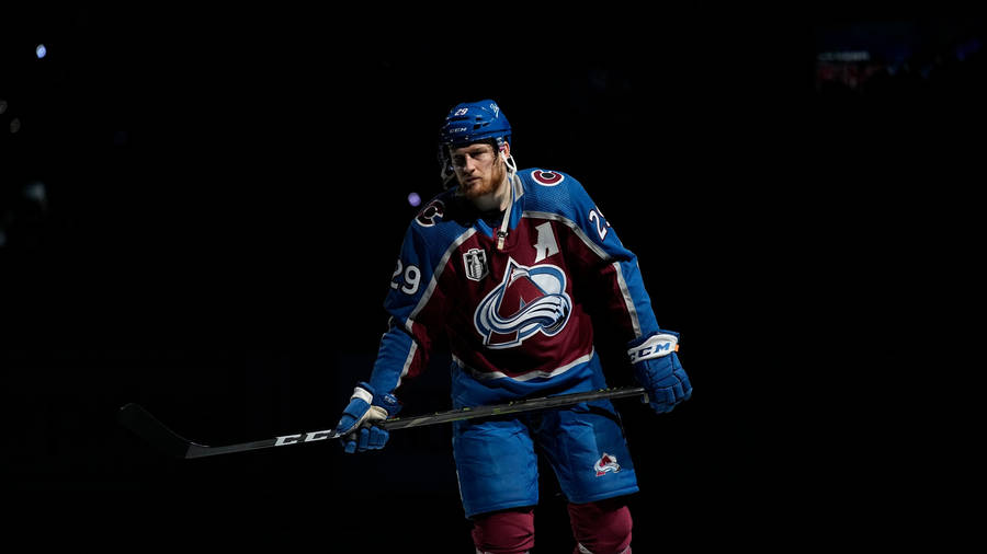 Black Background Nathan Mackinnon Wallpaper