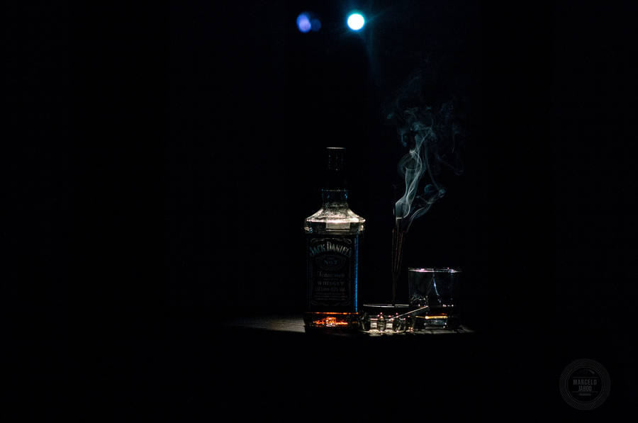 Black Background Whiskey Cigar Wallpaper