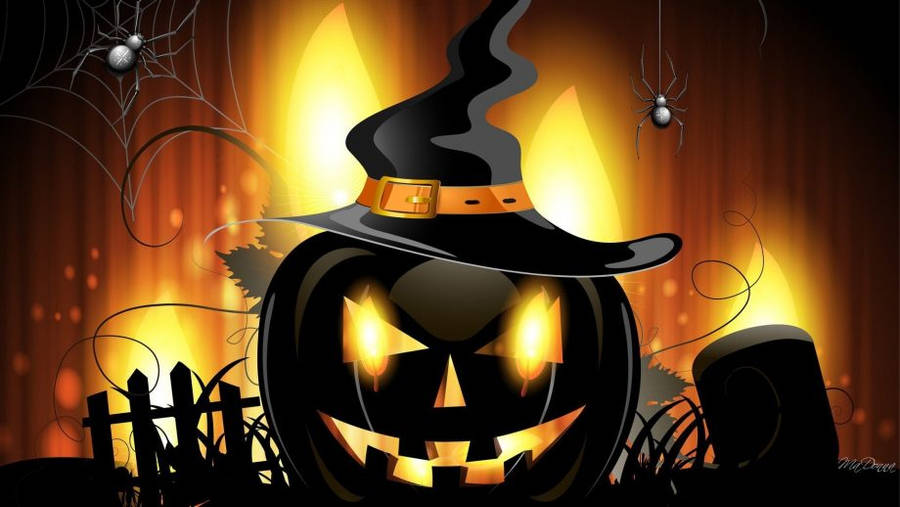 Black Big Pumpkin Halloween Phone Wallpaper