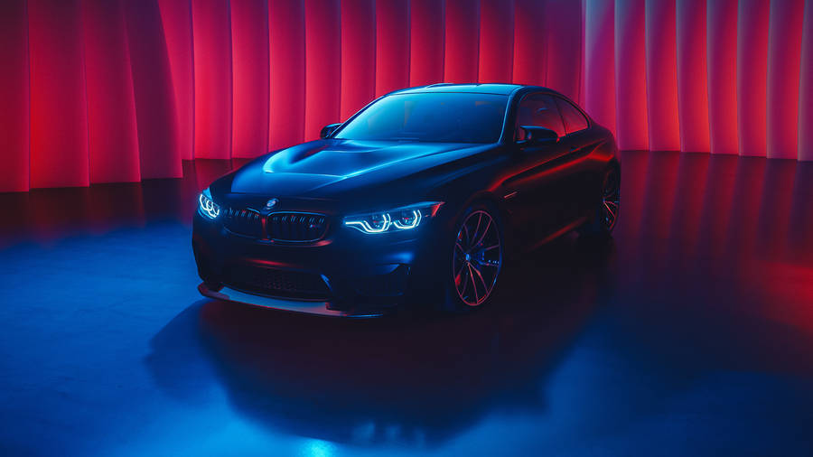 Black Bmw M In Neon Lights Wallpaper