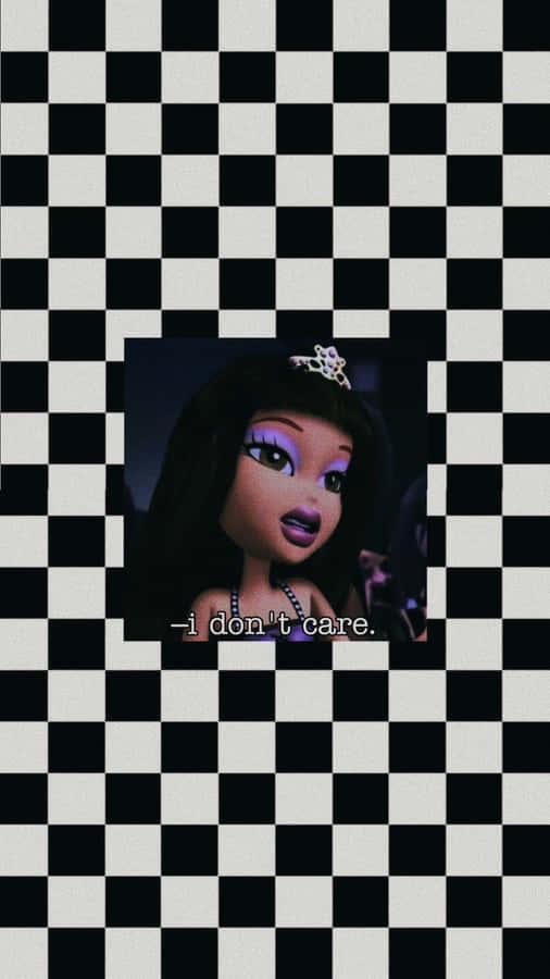 Black Bratz Aesthetic Checkered Pattern Wallpaper