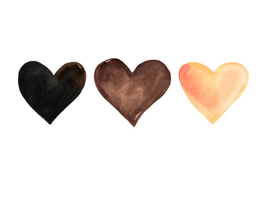 Black Brown Yellow Hearts Wallpaper