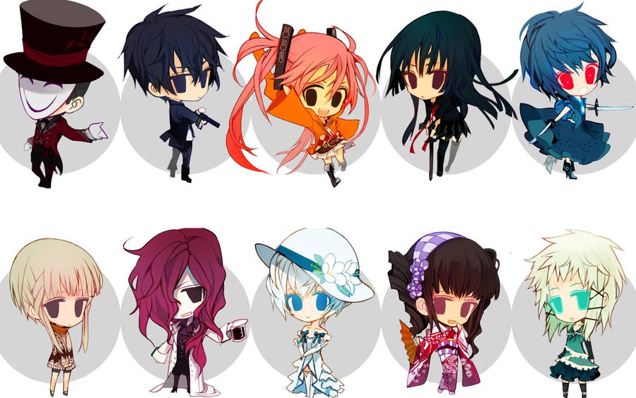 Black Bullet Chibi Characters Wallpaper