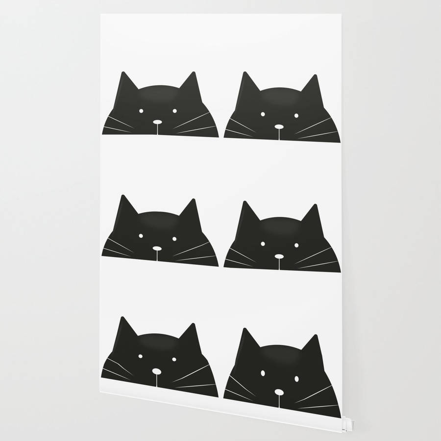 Black Cartoon Cats Wallpaper