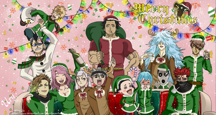 Black Clover Anime Christmas Fanart Wallpaper