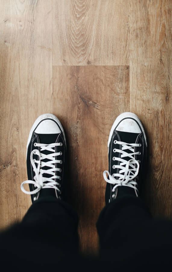 Black Converse Sneakers Wallpaper