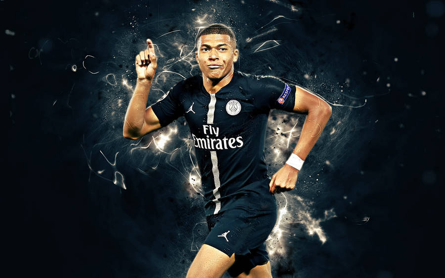 Black Emirates Kylian Mbappe Poster Wallpaper