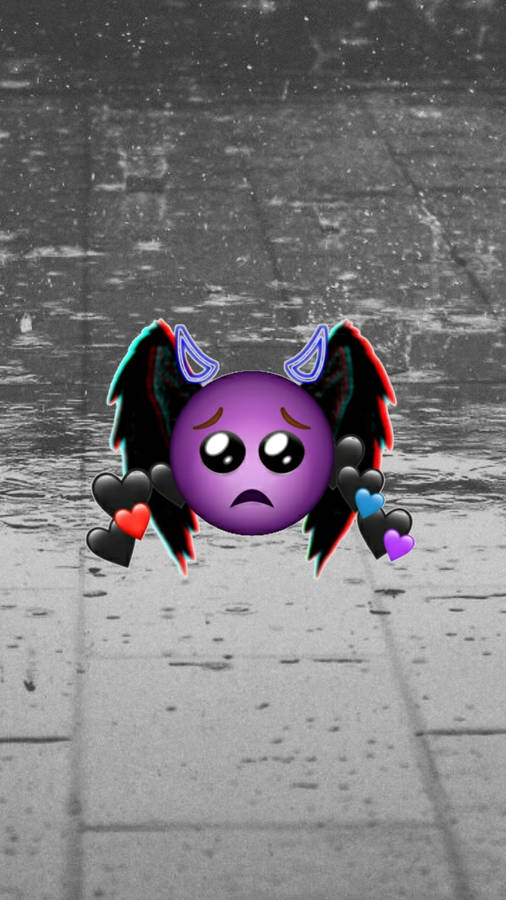 Black Emoji Sad Devil Wallpaper