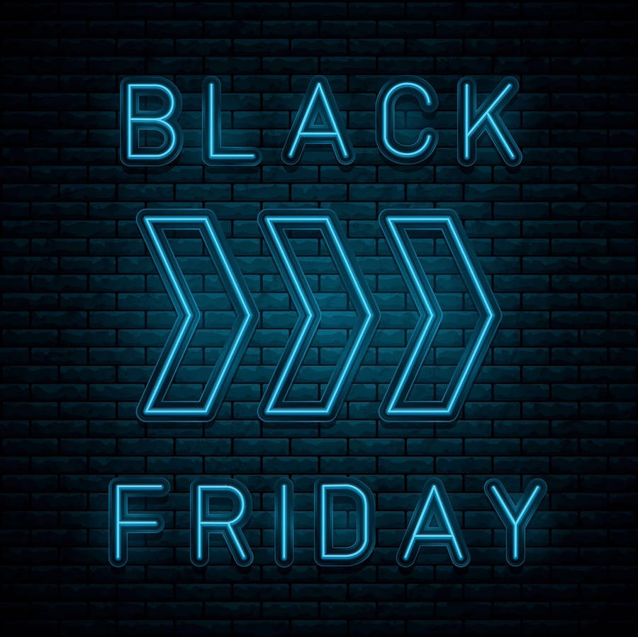 Black Friday Blue Neon Light Wallpaper