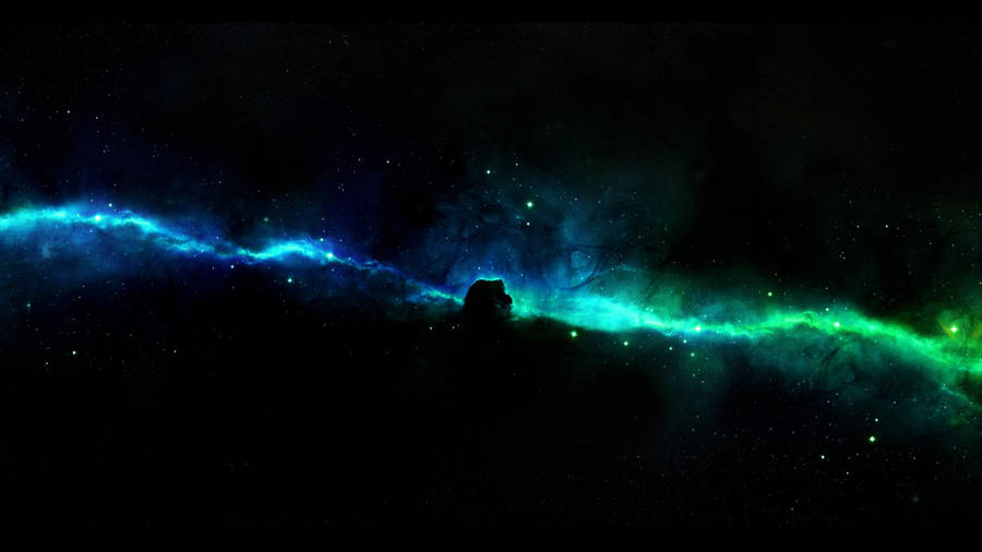 Black Galaxy Blue Green Dust Wallpaper