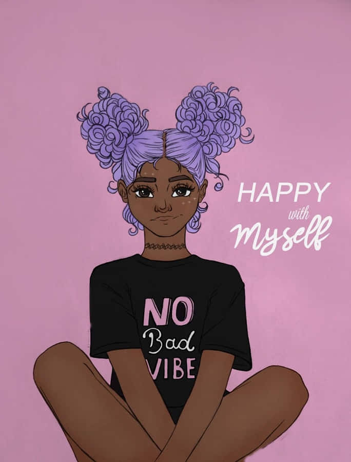 Black Girl Aesthetic Happy With Myself Wallpaper