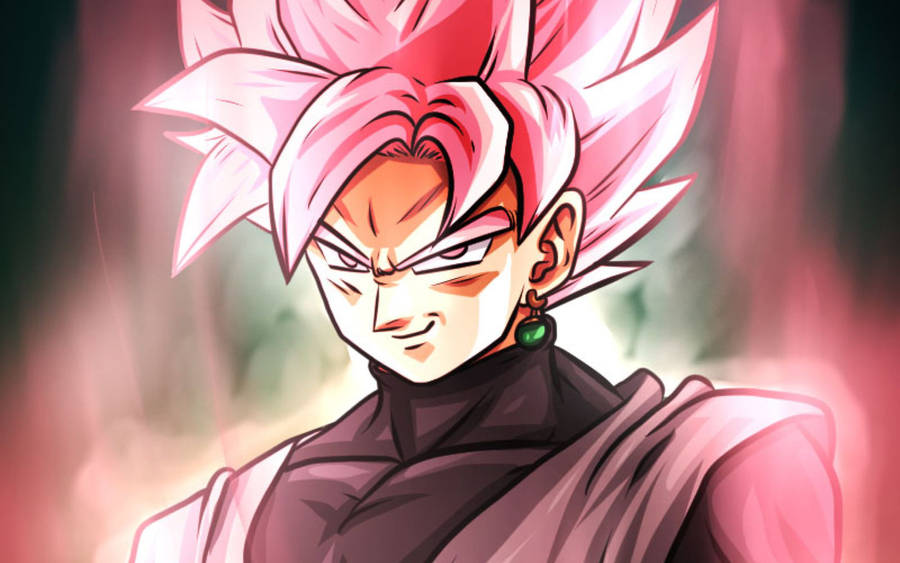 Black Goku Rose 4k With Green Earring Wallpaper